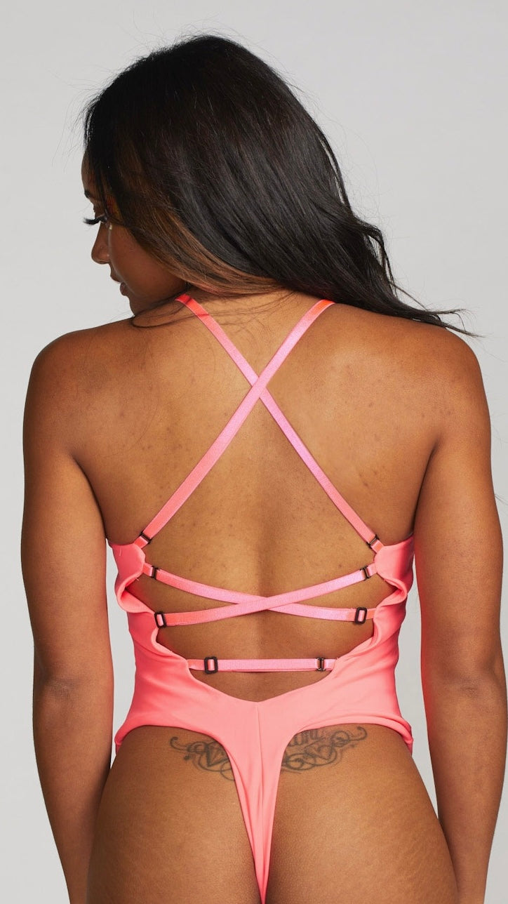 Lovers In Haute Pink Hi Waisted Thong